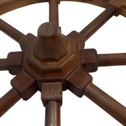 Timão Decorativo em Madeira para Parede - Roda Náutica Md:liso/marrom - 4