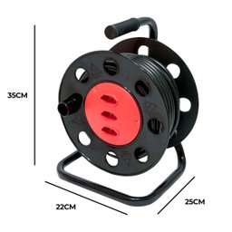 Carretel Extensão Elétrica 3 Tomadas com 20 Metro de Cabo Pp 3x2,5mm Cor:preto - 2
