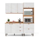 Ver imagem 5 de Cozinha Pérola com Tampo Completa Modulada 3 Peças Branco/Freijó