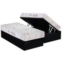 Ver imagem 1 de Cama Box Baú Solteiro: Colchão Espuma D33 Luckspuma Supreme Floral + Base CRC Suede Black(88x188)