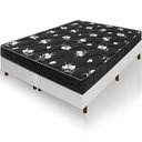 Ver imagem 2 de Cama Box Branca + Colchão Queen Size Castelar Preto Espuma D33 Bordado 158x198x57cm