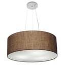 Ver imagem 1 de Lustre Pendente Cilíndrico Vivare Md-4047 Cúpula em Tecido 50x21cm - Bivolt - Café - Bivolt