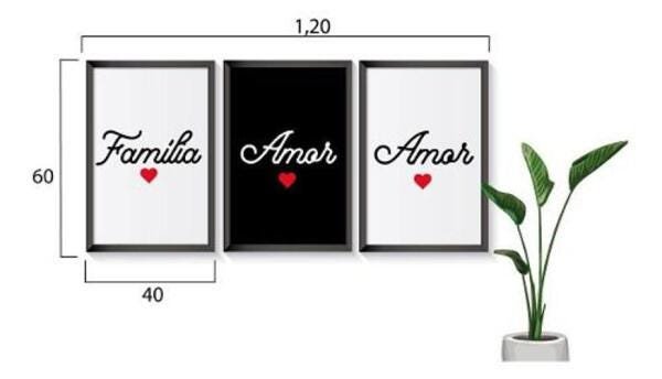 Quadro Decorativo Com Moldura E Frases Sala Jogo 3 Peças - 5