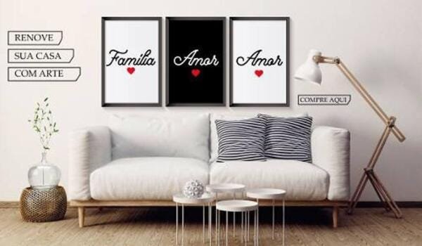 Quadro Decorativo Com Moldura E Frases Sala Jogo 3 Peças - 4