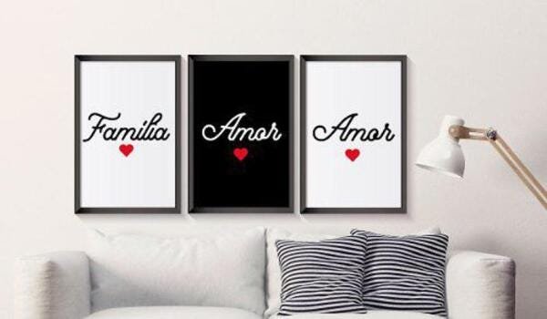 Quadro Decorativo Com Moldura E Frases Sala Jogo 3 Peças - 3