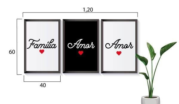 Quadro Decorativo Com Moldura E Frases Sala Jogo 3 Peças - 2
