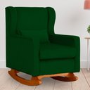 Ver imagem 1 de Poltrona Amamentação Balanço Aurora Suede Verde - Lm Decor