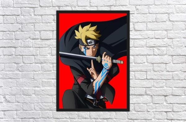 Quadro Anime Naruto Shippuden Desenho Com Moldura G03