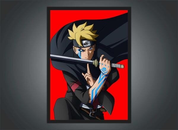 Quadro Anime Naruto Shippuden Desenho Com Moldura G01