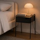 Ver imagem 1 de Mesa de Cabeceira Compacta com Gaveta em Metal Leck Preto