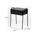 Ver imagem 3 de Mesa de Cabeceira Compacta com Gaveta em Metal Leck Preto