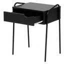 Ver mais imagens de Mesa de Cabeceira Compacta com Gaveta em Metal Leck Preto