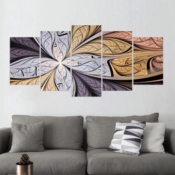 Quadro Flores Em Fractal Cores Quentes - 3
