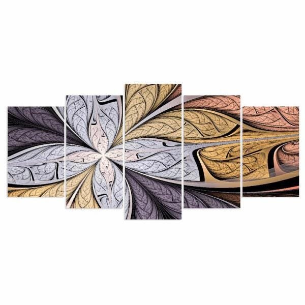 Quadro Flores Em Fractal Cores Quentes - 1