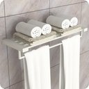 Ver imagem 1 de Toalheiro Hotel de Parede Porta Toalha Duplo Branco Master