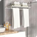 Ver imagem 2 de Toalheiro Hotel de Parede Porta Toalha Duplo Branco Master