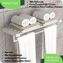 Ver imagem 3 de Toalheiro Hotel de Parede Porta Toalha Duplo Branco Master