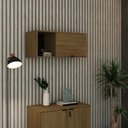 Ver imagem 3 de Armário Aéreo com Nicho e Porta Basculante 35x80x35cm Wlnp80 Vermont Oak - Preto