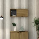 Ver imagem 5 de Armário Aéreo com Nicho e Porta Basculante 35x80x35cm Wlnp80 Vermont Oak - Preto