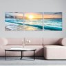 Quadro Mar Praia e Sol Conjunto 3 Peças 180x60 Para Sala - 3