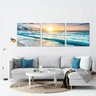Quadro Mar Praia e Sol Conjunto 3 Peças 180x60 Para Sala - 2