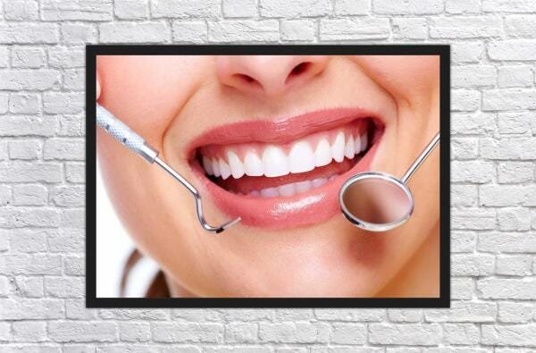 Quadro Profissão Dentista Odontologia Dentes Com Moldura G07 - 3