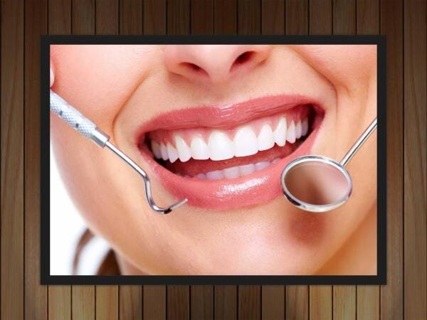 Quadro Profissão Dentista Odontologia Dentes Com Moldura G07 - 2