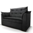 Ver imagem 1 de Sofá 2 Lugares para Sala Moderno Confortável Ágata Suede Preto