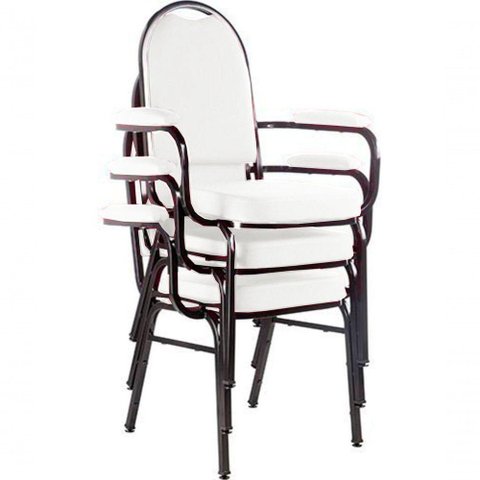 Kit com 3 Cadeiras para Auditório Linha Hotel Branco