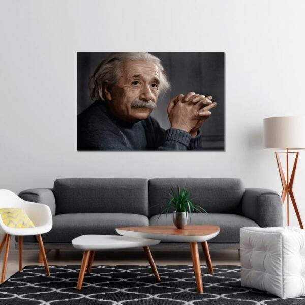 Quadro Albert Einstein Decorativo Em Canvas 1 Peça 90X60 - 3