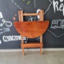 Ver imagem 4 de kit 2 Mesa Bistrô Dobrável de Madeira Luiz Cor:Imbuia