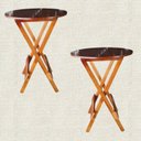 Ver imagem 1 de kit 2 Mesa Bistrô Dobrável de Madeira Luiz Cor:Imbuia
