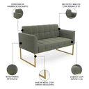 Ver imagem 3 de Namoradeira e Poltrona Industrial Dourado Ana Bouclé Menta - Ibiza