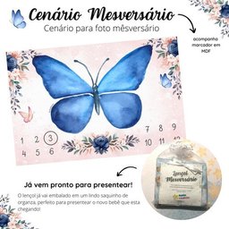 Lençol Cenário Foto Mêsversário Borboletinha Minhaestrelinha Minha Estrelinha Lençol Cenário Foto Mê - 4