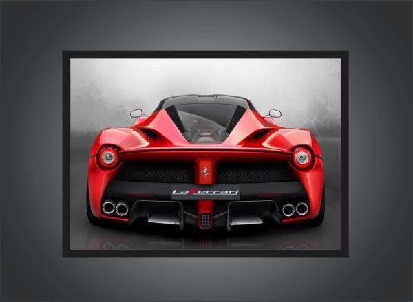Quadro Decorativo Carro Ferrari Vermelha Com Moldura G02 - 4