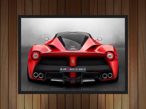 Quadro Decorativo Carro Ferrari Vermelha Com Moldura G02 - 2