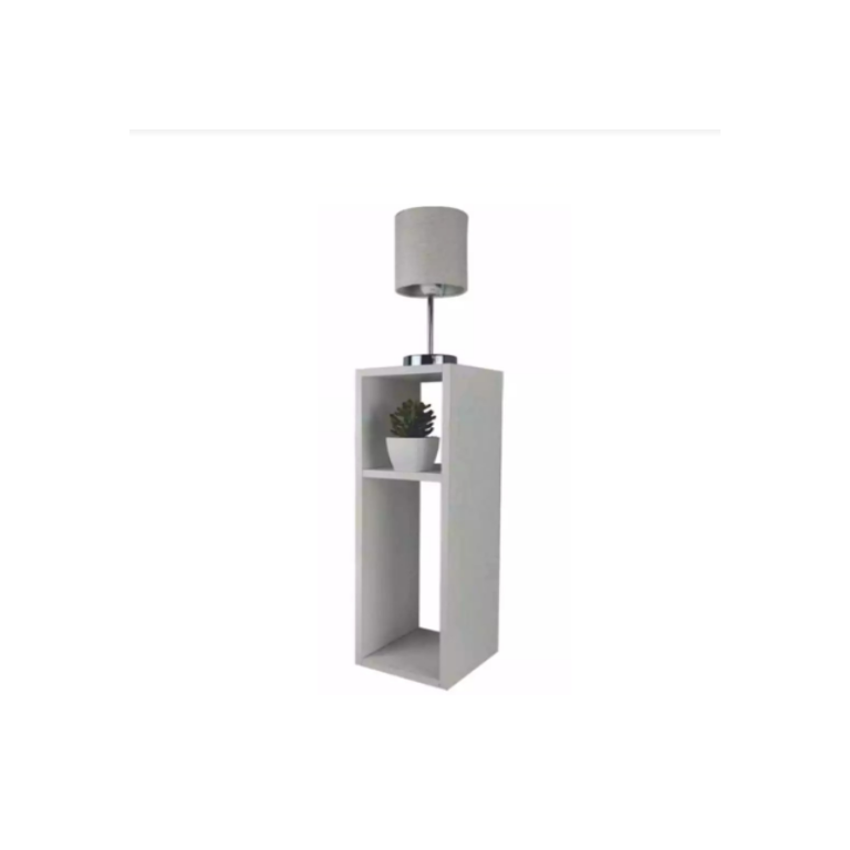 Mesa de Cabeceira Nicho Pequena 20x20x60cm Branco Quarto Sala:branco