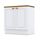 Ver imagem 1 de Balcão 2 Portas 80 Cm Americana Branco com Tampo para Cooktop Nature – Henn