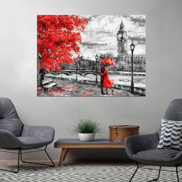 Quadro Decorativo Casal Vermelho 1 Peça - 3