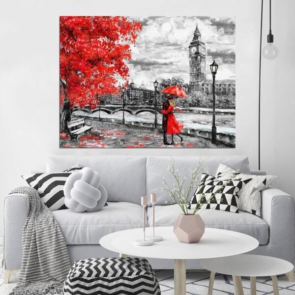 Quadro Decorativo Casal Vermelho 1 Peça - 4