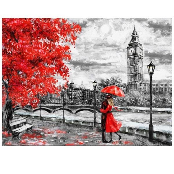 Quadro Decorativo Casal Vermelho 1 Peça - 2