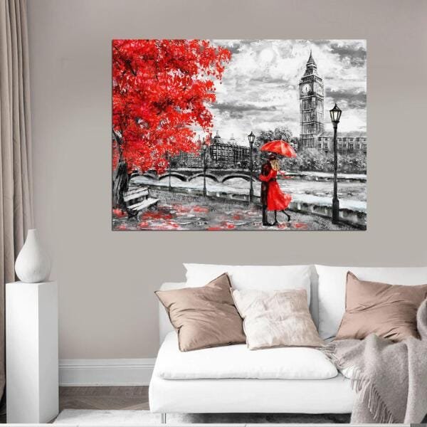 Quadro Decorativo Casal Vermelho 1 Peça - 6