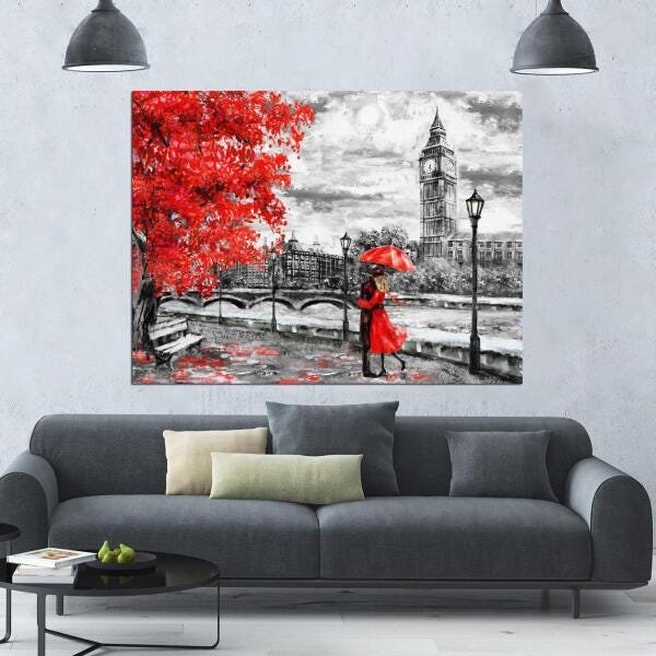 Quadro Decorativo Casal Vermelho 1 Peça - 5