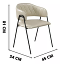 Ver imagem 2 de Kit 2 Cadeiras para Mesa de Jantar Veneza Base em Metal Corino Bege - C&m Decor