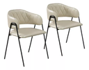 Ver imagem 1 de Kit 2 Cadeiras para Mesa de Jantar Veneza Base em Metal Corino Bege - C&m Decor