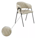 Ver imagem 3 de Kit 2 Cadeiras para Mesa de Jantar Veneza Base em Metal Corino Bege - C&m Decor