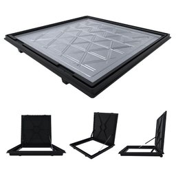 Tampa Casa Maquina 100x100cm com Rebaixo para Alumínio Preta - 1