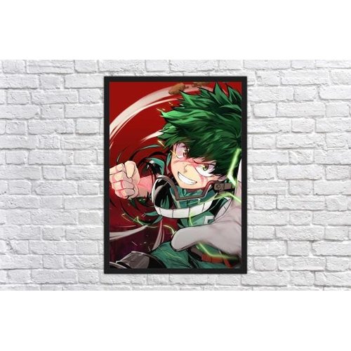 Quadro Anime Boku No Hero Academia C/ Moldura E Vidro A4