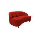 Ver imagem 4 de Namoradeira Sofá Feijão Cancún 150cm Orgânica Couro Vermelho