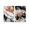 Quadro Duo Abstrat Moderno Branco Marrom Preto Canvas - 1